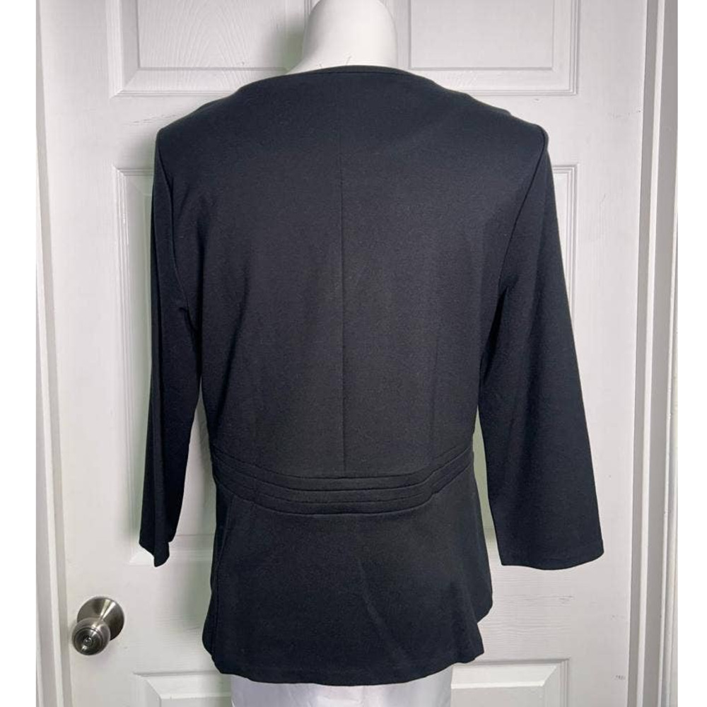 Ponte Peplum Top Black - Picture 3 of 6